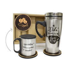 Kit Café Personalizado com 2 Canecas