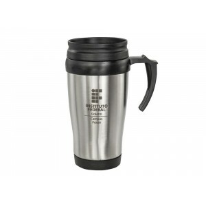 Caneca em Inox com Alça e Tampa Plástica 400ML