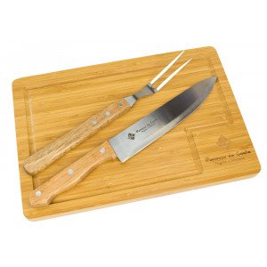 Kit Churrasco 3 peças com Tábua de Fibra 