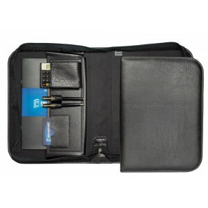 Pasta Universitária Grande c/ Porta Celular em Couro Sintético 27x38cm