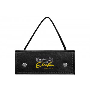 Suporte de Mostruário de Tecido c/ Alça de Corda em Couro Sintético 21x7x5cm