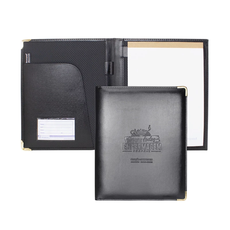 Pasta Convenção Congresso Executiva em Couro com Porta Bloco