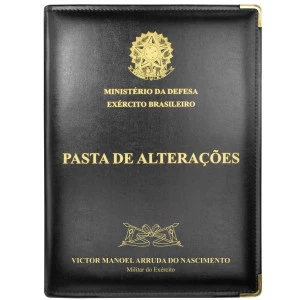 Pasta de Alterações em Couro Sintético com Personalização Individual.