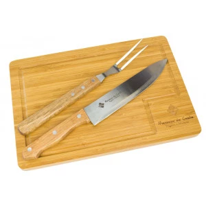 Kit Churrasco 3 peças com Tábua de Fibra 